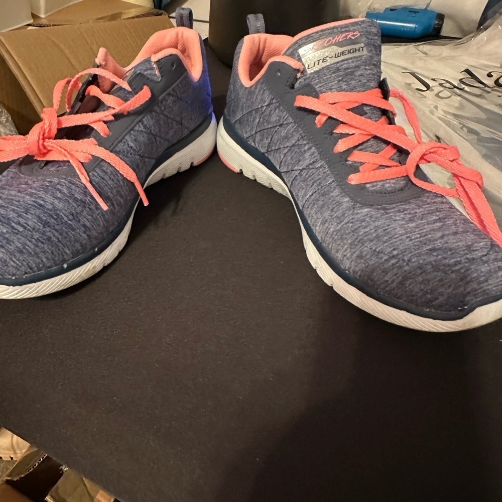 Blue and Pink Athletic Shoes